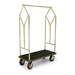 Forbes Industries Luggage Cart w/ Carpeted Deck - 47 1/2"L x 23 1/2"W x 74"H, Solid Brass (2444)-cityfoodequipment.com