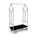 Forbes Industries Luggage Cart w/ Carpeted Deck - 44"L x 23"W x 71 1/4"H, Brushed Steel (2484)-cityfoodequipment.com