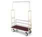 Forbes Industries Luggage Cart w/ Carpeted Deck - 47"L x 22"W x 70 1/2"H, Brushed Steel (2493)-cityfoodequipment.com