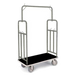 Forbes Industries Luggage Cart w/ Carpeted Deck - 46 1/2"L x 23"W x 77 1/2"H, Satin Diamond Textured Steel (2499-DT)-cityfoodequipment.com