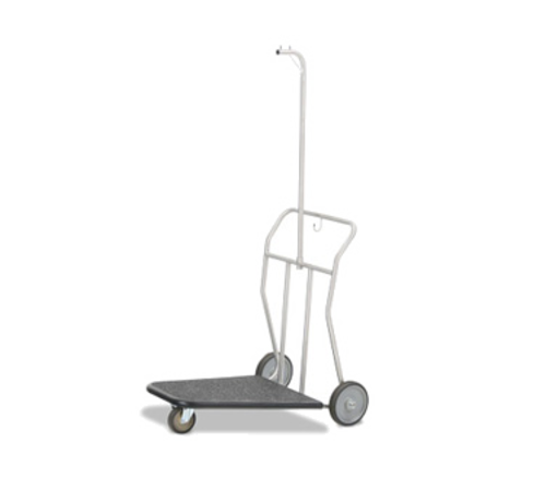 Forbes Industries Self Serve Luggage Cart w/ Garment Hanger - 37"L x 28"W x 71-3/4"H, Brushed Steel (1575-SS-HB)-cityfoodequipment.com