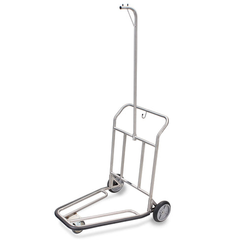 Forbes Industries Luggage Cart Truck w/ Brushed Steel Frame & Garment Hanger Bar - 28"W x 37"D x 71 1/4"H (1573-SS-HB)-cityfoodequipment.com