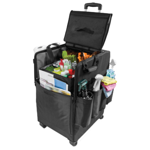 Forbes Industries In Room Rolling Housekeeping Cart w/ Handle - 20"L x 16"W x 28 3/4"H, Nylon, Black (2088)-cityfoodequipment.com