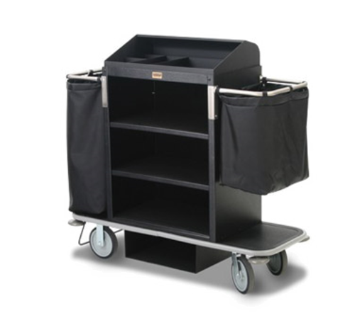 Forbes Industries Housekeeping Cart w/ (3) Shelves & (2) Bags - 30"L x 19"W x 36"H, Plastic (2220)-cityfoodequipment.com