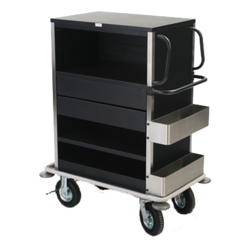 Forbes Industries Housekeeping Cart w/ (3) Shelves - 40"L x 24"W x 52 1/4"H, Plastic (2281)-cityfoodequipment.com