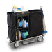 Forbes Industries Housekeeping Cart w/ (3) Shelves & (3) Bags - 30"W x 18"D x 36"H, Steel, Black (2155A)-cityfoodequipment.com