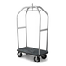 Forbes Industries Luggage Cart w/ (2) Push Bars & Carpeted Deck - 43"L x 24"W x 78"H, Diamond Textured Steel (2510-DT)-cityfoodequipment.com