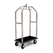 Forbes Industries Luggage Cart w/ (2) Push Bars & Carpeted Deck - 43"L x 24"W x 78"H, Brushed Steel (2510-SS)-cityfoodequipment.com
