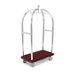 Forbes Industries Birdcage Luggage Cart w/ Carpeted Deck - 43"L x 24"W x 78"H, Polished Textured Steel (2517-PDT)-cityfoodequipment.com