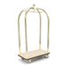 Forbes Industries Birdcage Luggage Cart w/ Carpeted Deck - 43"L x 24"W x 78"H, Brushed Steel (2520-SS)-cityfoodequipment.com