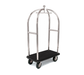Forbes Industries Birdcage Luggage Cart w/ (2) Push Bars & Carpeted Deck - 43"L x 24"W x 78"H, Textured Steel (2521-DT)-cityfoodequipment.com