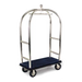 Forbes Industries Birdcage Luggage Cart w/ (2) Push Bars & Carpeted Deck - 48"L x 24"W x 78"H, Textured Steel (2523-DT)-cityfoodequipment.com