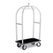 Forbes Industries Birdcage Luggage Cart w/ Carpeted Deck - 43"L x 24"W x 78"H, Polished Diamond Textured Steel (2525-PDT)-cityfoodequipment.com