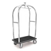 Forbes Industries Birdcage Luggage Cart w/ (2) Push Bars & Carpeted Deck - 43"L x 24"W x 78"H, Polished Steel (2526)-cityfoodequipment.com