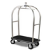 Forbes Industries Birdcage Luggage Cart w/ Carpeted Deck - 48"L x 24"W x 72"H, Polished Diamond Textured Steel (2528-PDT)-cityfoodequipment.com
