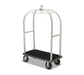 Forbes Industries Birdcage Luggage Cart w/ (2) Push Bars & Carpeted Deck - 48"L x 24"W x 72"H, Brushed Steel (2528-SS)-cityfoodequipment.com