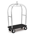 Forbes Industries Birdcage Luggage Cart w/ (2) Push Bars & Carpeted Deck - 48"L x 24"W x 72"H, Textured Steel (2537-DT)-cityfoodequipment.com