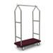 Forbes Industries Luggage Cart w/ Carpeted Deck - 43 1/2"L x 22"W x 69 1/2"H, Satin Diamond Textured Steel (2543-DT)-cityfoodequipment.com