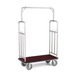 Forbes Industries Luggage Cart w/ Carpeted Deck - 48 1/2"L x 23 1/2"W x 75"H, Satin Diamond Textured Steel (2549-DT)-cityfoodequipment.com