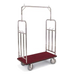 Forbes Industries Luggage Cart w/ Carpeted Deck - 48 1/2"L x 23 1/2"W x 75"H, Brushed Steel (2549-SS)-cityfoodequipment.com