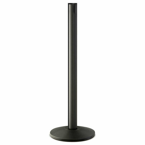 Forbes Industries 40"H Crowd Control Stanchion w/ 7 ft Belt - Steel, Black (2704)-cityfoodequipment.com