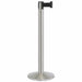 Forbes Industries 40"H Crowd Control Stanchion w/ 7 ft Belt - Brushed Stainless Steel (2711)-cityfoodequipment.com