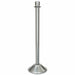 Forbes Industries 39"H Crowd Control Stanchion w/ Hook Ring & Drum Top - Brushed Stainless Steel (2730)-cityfoodequipment.com