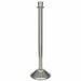 Forbes Industries 39"H Crowd Control Stanchion w/ Hook Ring & Drum Top - Polished Stainless Steel (2731)-cityfoodequipment.com
