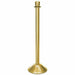Forbes Industries 39"H Crowd Control Stanchion w/ Hook Ring & Drum Top - Brushed Stainless Brass (2732)-cityfoodequipment.com
