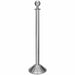 Forbes Industries 40 3/4"H Crowd Control Stanchion w/ Hook Ring & Ball Finial - Brushed Stainless Steel (2734)-cityfoodequipment.com