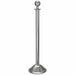 Forbes Industries 40 3/4"H Crowd Control Stanchion w/ Hook Ring & Ball Finial - Polished Stainless Steel (2735)-cityfoodequipment.com