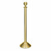 Forbes Industries 40 3/4"H Crowd Control Stanchion w/ Hook Ring & Ball Finial - Brushed Stainless Brass (2736)-cityfoodequipment.com