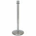 Forbes Industries 39"H Crowd Control Stanchion w/ Hook Ring & Drum Top - Polished Stainless Steel (2741)-cityfoodequipment.com