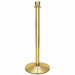 Forbes Industries 39"H Crowd Control Stanchion w/ Hook Ring & Drum Top - Brushed Stainless Brass (2742)-cityfoodequipment.com