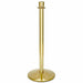 Forbes Industries 39"H Crowd Control Stanchion w/ Hook Ring & Drum Top - Polished Stainless Brass (2743)-cityfoodequipment.com