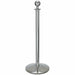 Forbes Industries 40 3/4"H Crowd Control Stanchion w/ Hook Ring & Ball Finial - Polished Stainless Steel (2745)-cityfoodequipment.com