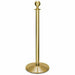 Forbes Industries 40 3/4"H Crowd Control Stanchion w/ Hook Ring & Ball Finial - Brushed Stainless Brass (2746)-cityfoodequipment.com