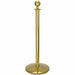 Forbes Industries 40 3/4"H Crowd Control Stanchion w/ Hook Ring & Ball Finial - Polished Stainless Brass (2747)-cityfoodequipment.com