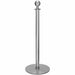 Forbes Industries 37 1/2"H Crowd Control Stanchion w/ Hook Ring & Ball Finial - Brushed Stainless Steel (2724)-cityfoodequipment.com