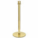 Forbes Industries 37 1/2"H Crowd Control Stanchion w/ Hook Ring & Drum Top - Polished Stainless Brass (2723)-cityfoodequipment.com