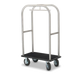 Forbes Industries Luggage Cart w/ (2) Push Bars & Carpeted Deck - 42 1/2"L x 24"W x 68"H, Brushed Steel (2512-SS)-cityfoodequipment.com