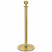 Forbes Industries 37 1/2"H Crowd Control Stanchion w/ Hook Ring & Ball Finial - Polished Stainless Brass (2727)-cityfoodequipment.com