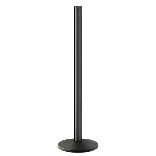 Forbes Industries 48"H Portable Crowd Control Stanchion Post - 14" Weighted Base, Black Steel (2789-EN)-cityfoodequipment.com