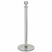 Forbes Industries 37 1/2"H Crowd Control Stanchion w/ Hook Ring & Ball Finial - Polished Stainless Steel (2725)-cityfoodequipment.com