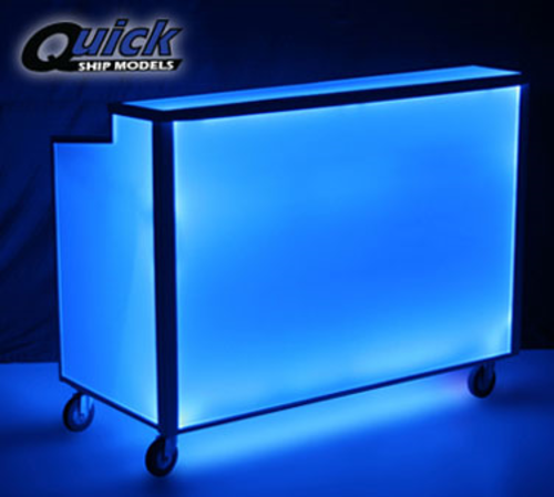 Forbes Industries Mobile Bar w/ (2) Ice Bins & (2) Speed Rails - 60"L x 30"W x 47"H, Steel Frame w/ White Panels (4863-5-W)-cityfoodequipment.com