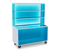 Forbes Industries Mobile Back Bar w/ Open Cabinet & (2) Shelf Top Section - 60"L x 29"W x 77 1/4"H, Steel/Acrylic (4886-W)-cityfoodequipment.com