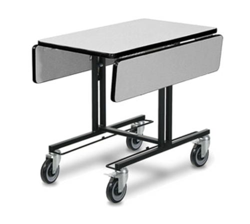 Forbes Industries Room Service Table w/ (2) Bi Fold Drop Leaves - 35 1/2"L x 39"W, Laminate/Black Steel (4971)-cityfoodequipment.com