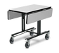 Forbes Industries Room Service Table w/ (2) Bi Fold Drop Leaves - 35 1/2"L x 39"W, Laminate/Black Steel (4971)-cityfoodequipment.com