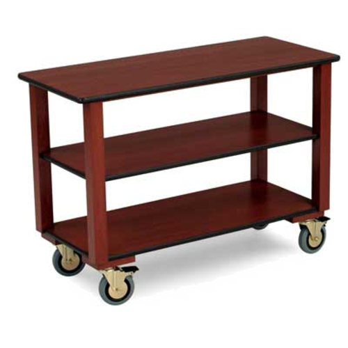 Forbes Industries Room Service Cart w/ (3) Shelves - 44"L x 19"W x 31"H, Laminate/Wood (4645)-cityfoodequipment.com