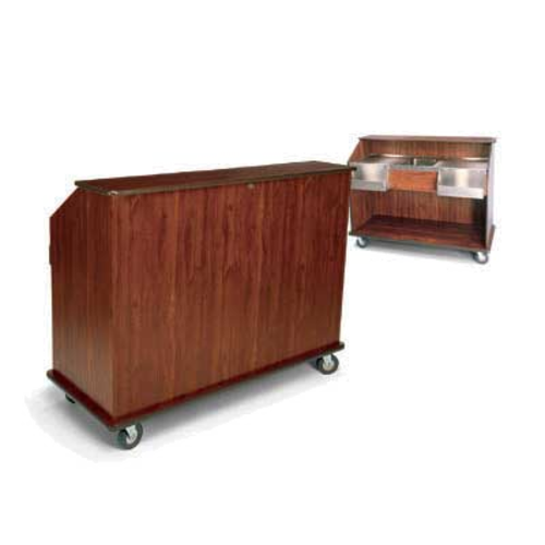 Forbes Industries Mobile Bar w/ (1) Sink & (2) Speed Rails - 62"L x 26"W x 48 1/2"H, Laminate (4847-5)-cityfoodequipment.com